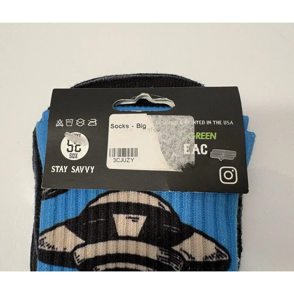 Savvysox Bigfoot UFO Socks Brand New Paranormal Forest